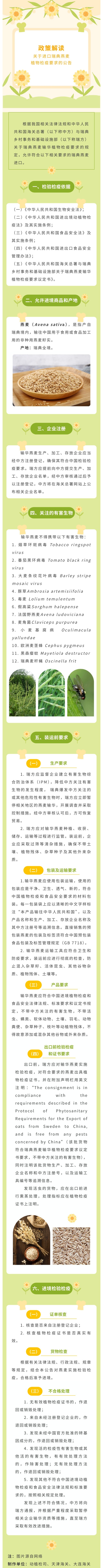 政策解读-关于进口瑞典燕麦植物检疫要求的公告 政策解读-关于进口瑞典燕麦植物检疫要求的公告