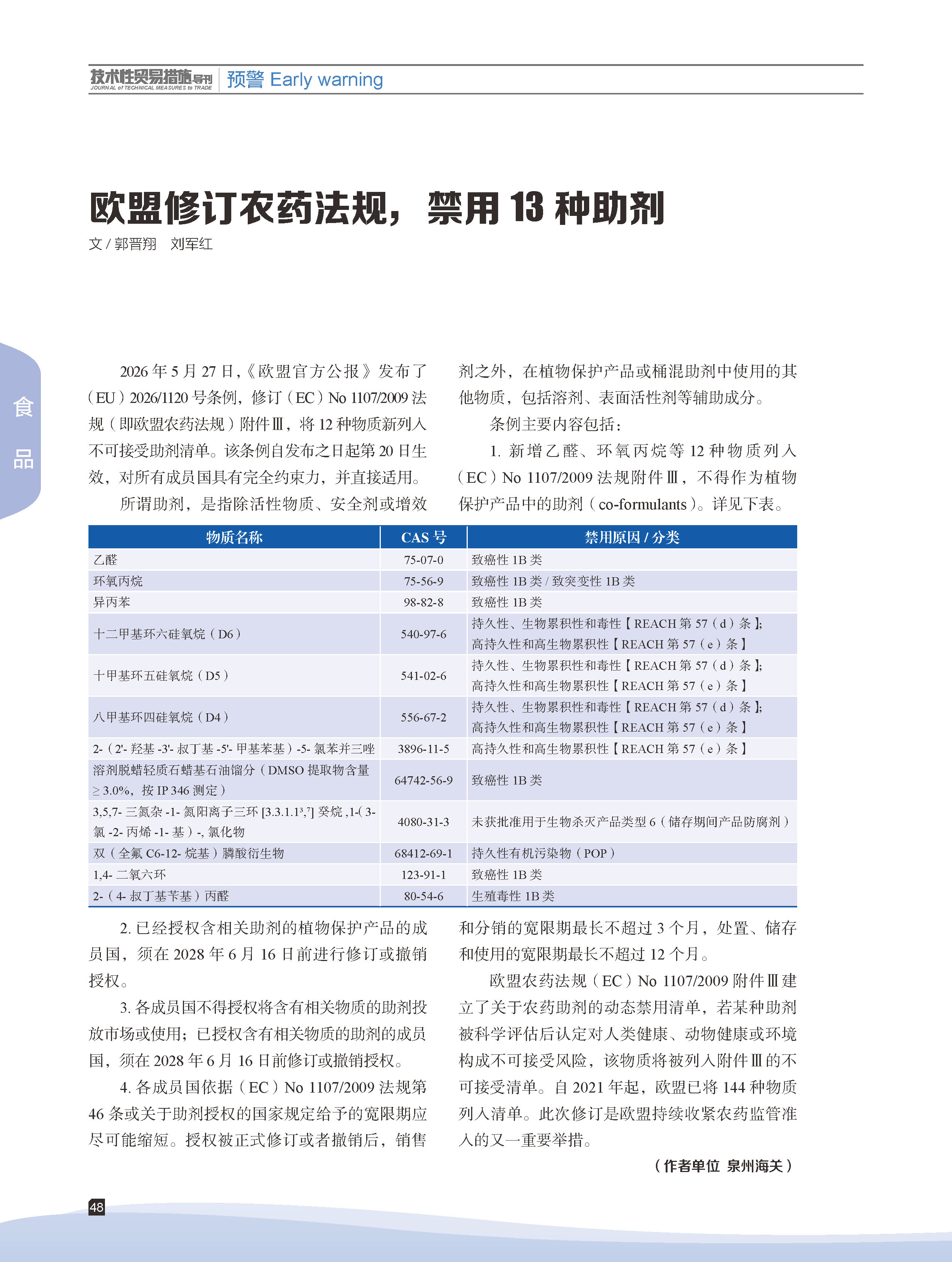 2026年第3期技术性贸易措施导刊 第50页
