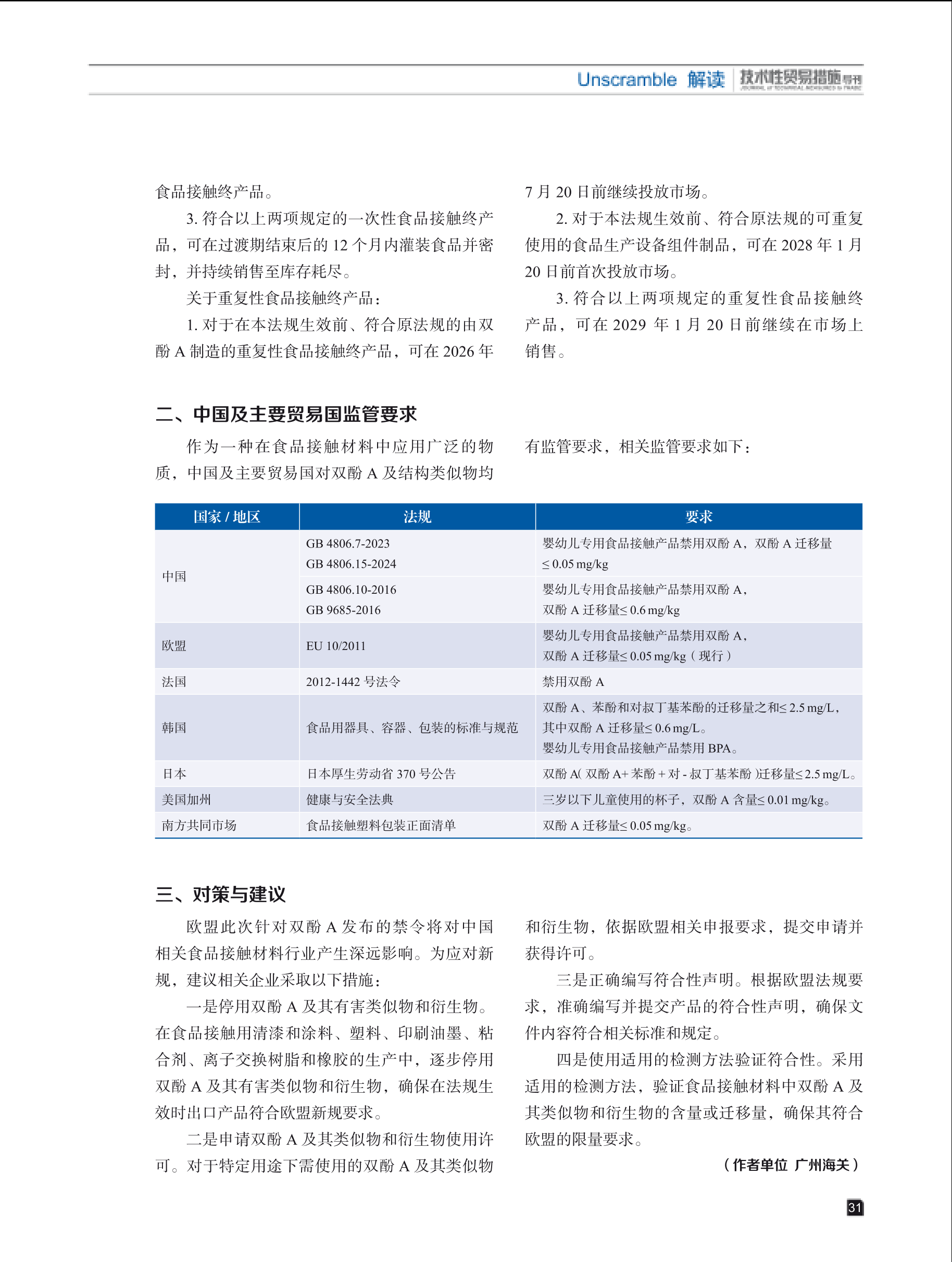 2025年第1期技术性贸易措施导刊 第33页
